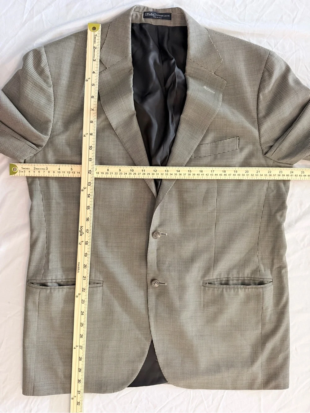 Ralph Lauren Gray Micro-Check Two-Button Sport Coat